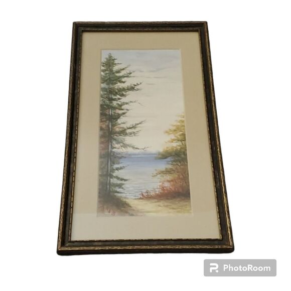 Other - Old Vintage original signed art professionally bordered framed 7-1/4"x12-1/2"